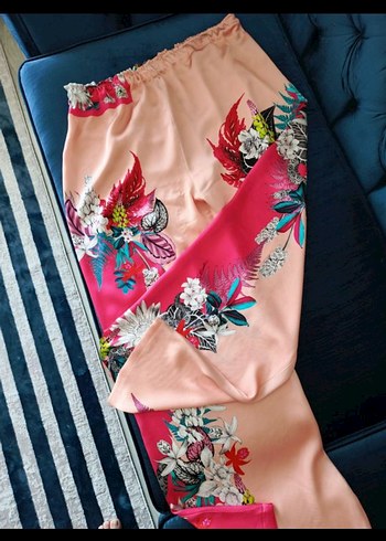 Pembe Bohem Desenli Uzun Kadın Pantolon - Görsel 3