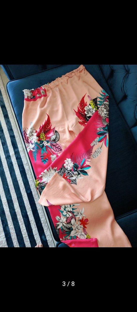 Pembe Bohem Desenli Uzun Kadın Pantolon - Görsel 3