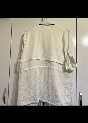 Beyaz Kısa Kollu Mini Kadın Ceket - Görsel 3