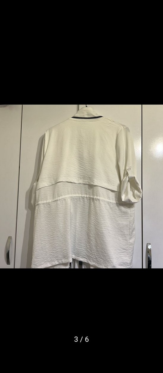 Beyaz Kısa Kollu Mini Kadın Ceket - Görsel 3