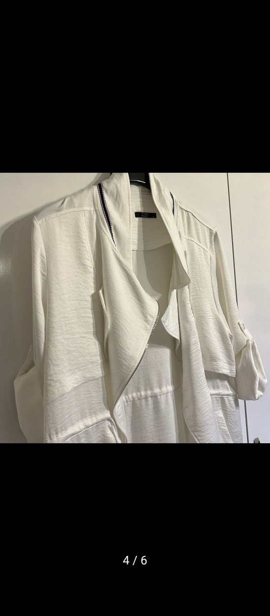 Beyaz Kısa Kollu Mini Kadın Ceket - Görsel 4