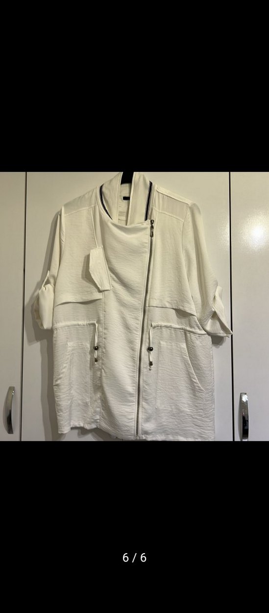 Beyaz Kısa Kollu Mini Kadın Ceket - Görsel 5