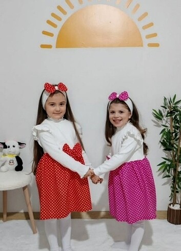 Diğer Kız çocuk elbise bandana takım 