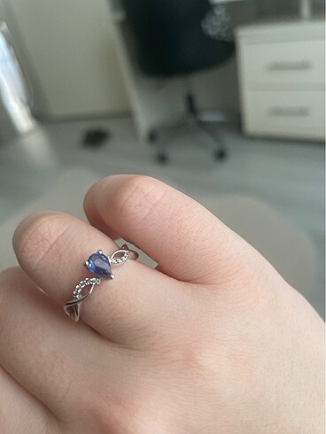 Blue Diamond yüzük pırlanta safir sonsuzluk