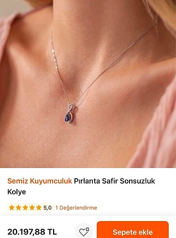 Zen Diamond Pırlanta safir sonsuzluk kolye