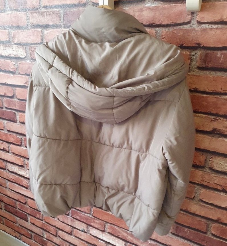 Bej Kadın Fermuarlı Yüksek Yakalı mont - Görsel 5