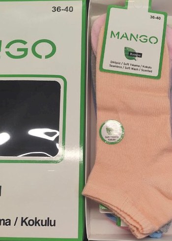 Mango Bambu Pamuklu 2li Kokulu Duz Corap Seti