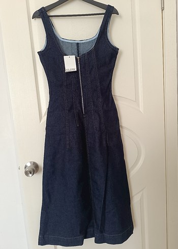 s Beden Lacivert Denim Midi Jile