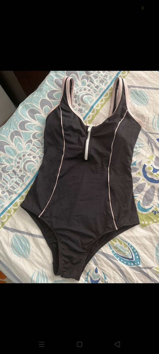 Fermuarlı Siyah Kadın Mayo - Görsel 2