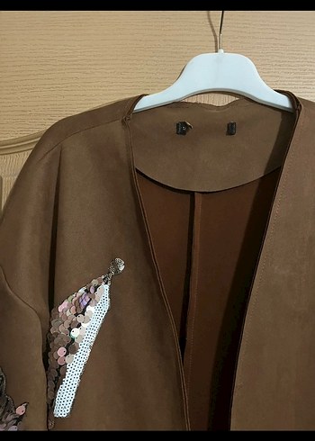 Düğmeli Kahverengi Süet Midi Kadın Kaban - Görsel 6