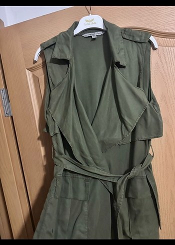 Kemerli V Yaka Salaş Kadın Yelek - Görsel 6