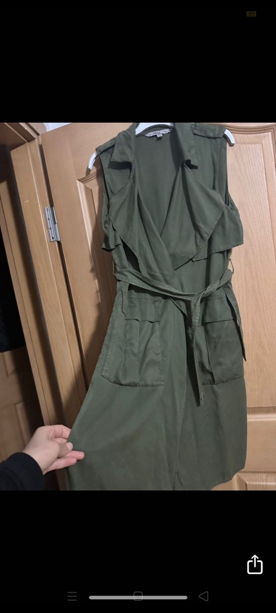 Kemerli V Yaka Salaş Kadın Yelek - Görsel 3