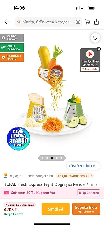  Beden Renk Tefal Salata Doğrayıcı