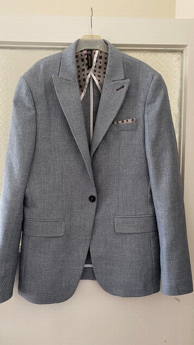 Gri Düğmeli Erkek Ofis Takımı - Görsel 2