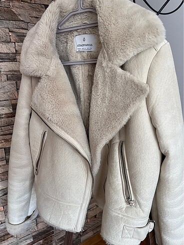 Stradivarius Suni kürk biker ceket