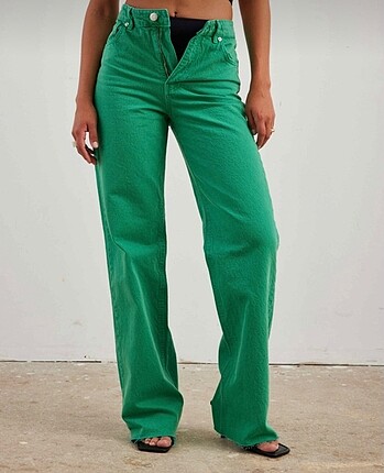 Yeşil Straight Fit Jean