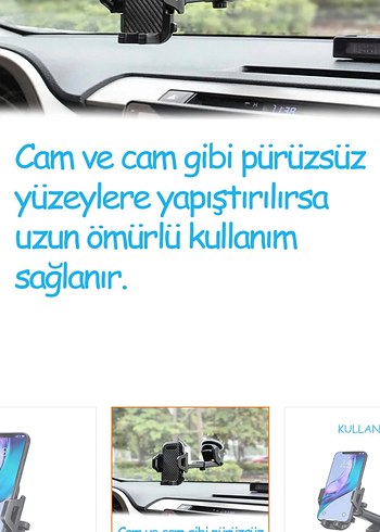 Ayarlanabilir Siyah Telefon Tutucu - Görsel 2