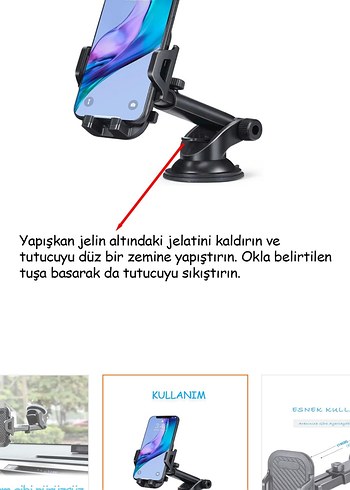 Ayarlanabilir Siyah Telefon Tutucu - Görsel 4