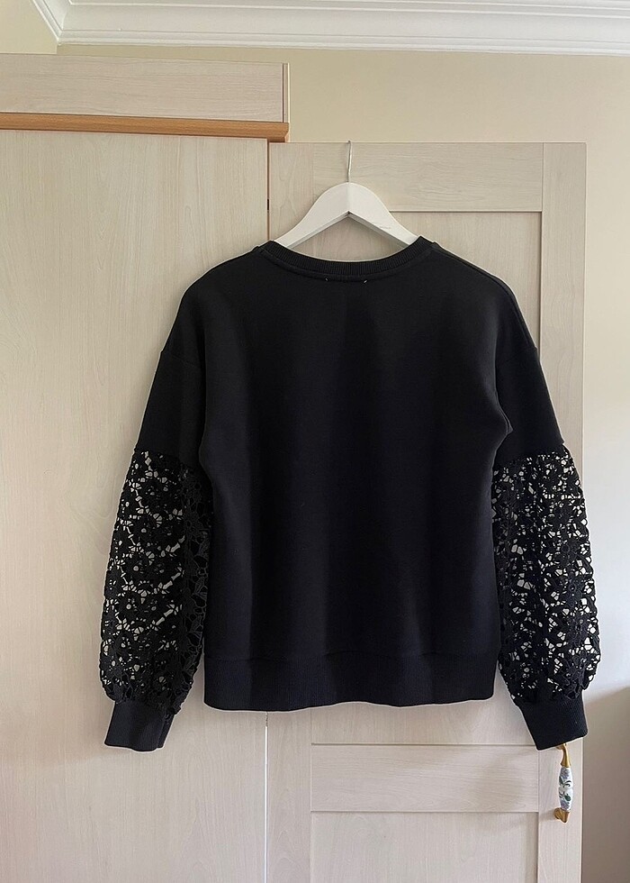 mudo kolları dantel sweatshirt - Görsel 2