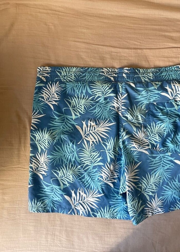 maavi yaprak desenli deniz şortu mayo - Görsel 2