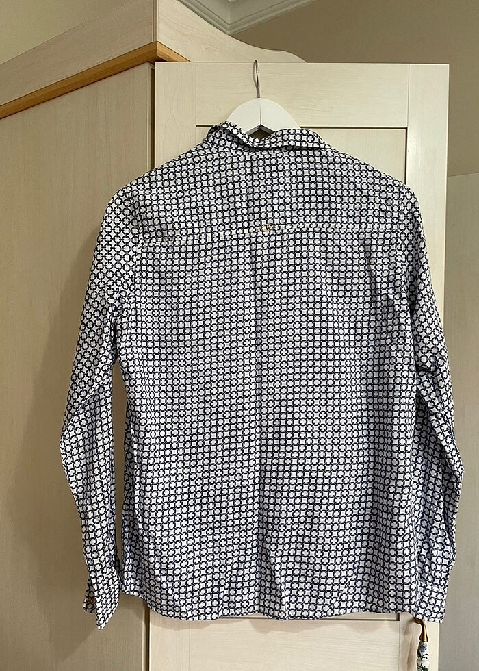 us polo mavi desenli gömlek - Görsel 2