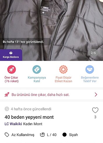 LC Waikiki LCW 40 neden kadın mont