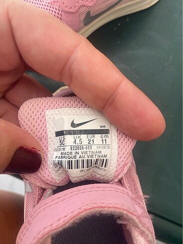 21 Beden pembe Renk Nike kiz bebek orjinal spor ayakkabi