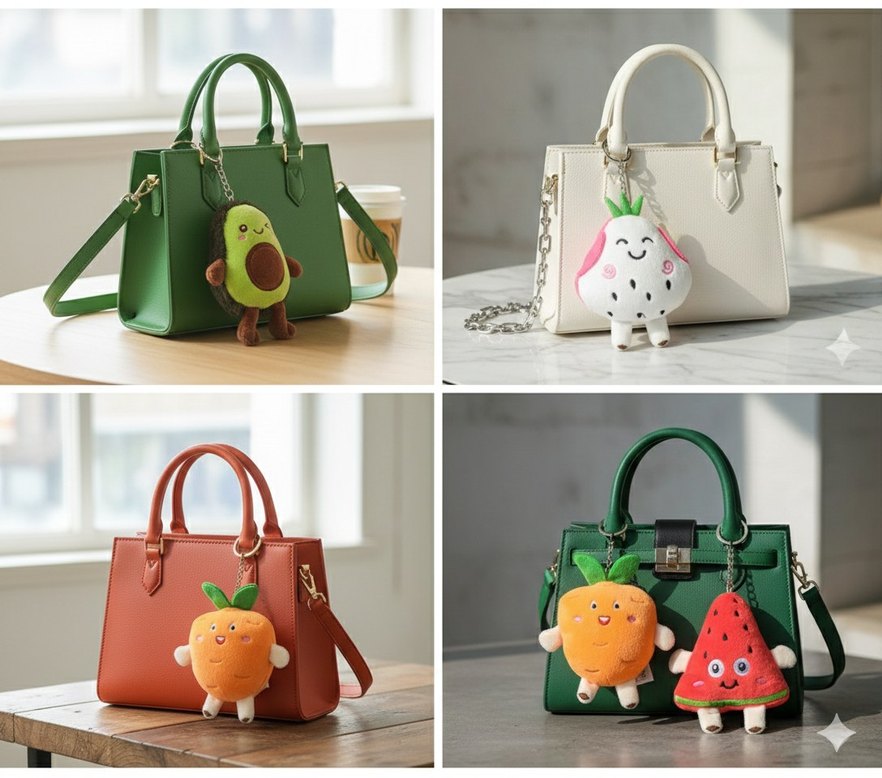 sevimli peluş meyve anahtarlık - Görsel 4