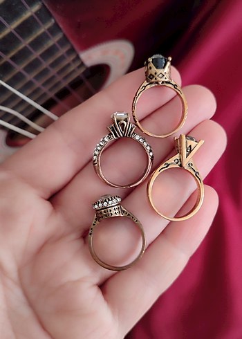 American Vintage Zirkon Taşlı Bronz Bohem Kadın Yüzük