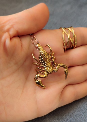 Saf Pirinç Akrep Model Kolye Ucu - Görsel 2