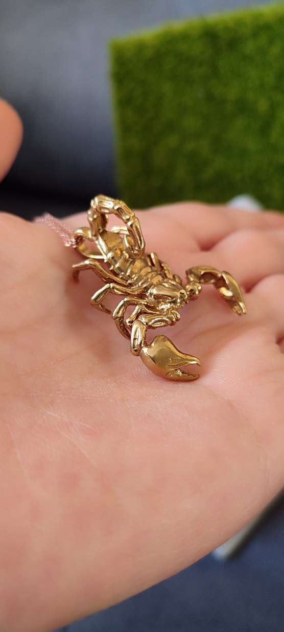 Saf Pirinç Akrep Model  Kolye Ucu - Görsel 5