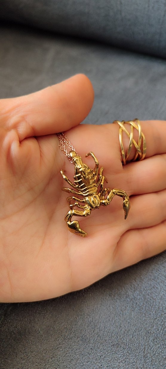 Saf Pirinç Akrep Model  Kolye Ucu - Görsel 2