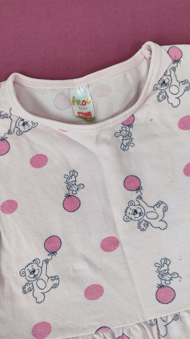 2 adet kız çocuk penye elbise- gecelik - Görsel 3