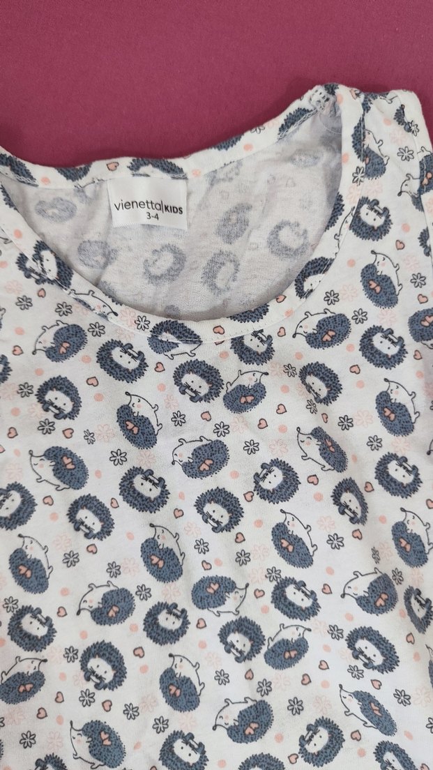 2 adet kız çocuk penye elbise- gecelik - Görsel 4