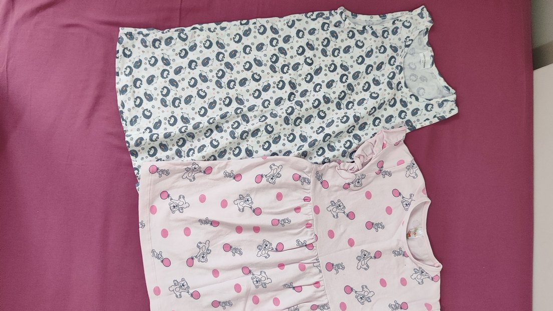 2 adet kız çocuk penye elbise- gecelik - Görsel 2