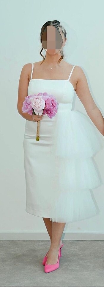 Abiye Saten Nikah Elbisesi ( vualet hediyeli )