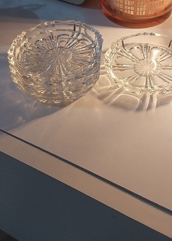 Parlak Vintage Desenli Kristal Cam Tabaklar - Görsel 2