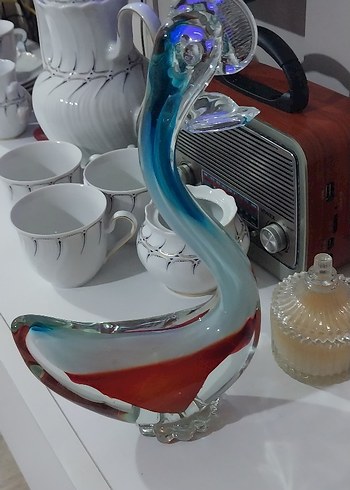 Renkli Cam Kuğu Biblo - Görsel 4