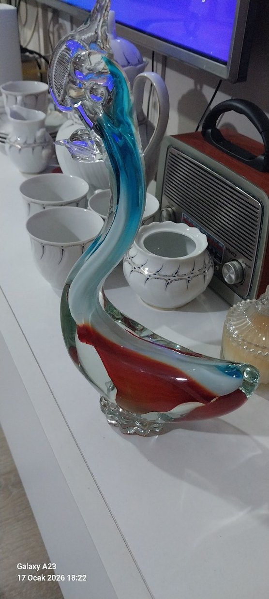 Renkli Cam Kuğu Biblo - Görsel 5