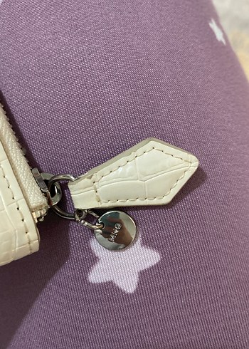 Beyaz Deri Yılan Desenli Fermuarlı Kadın Cüzdanı - Görsel 2