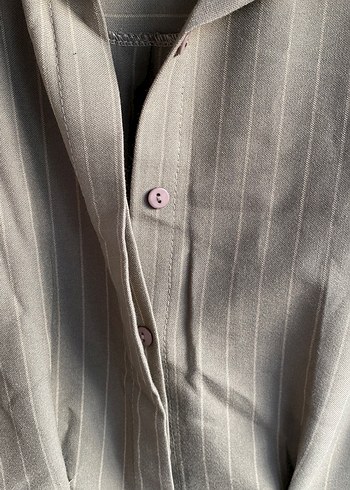 Bej Düğmeli Hamile Midi Bluz - Görsel 3