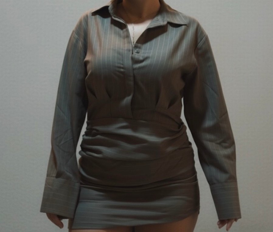 Bej Düğmeli Hamile Midi Bluz - Görsel 5