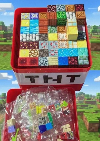 Minecraft Renkli Manyetık Bloklar 150 parça Random TNT saklama k - Görsel 2