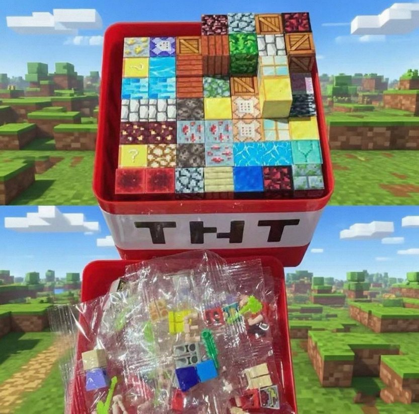 Minecraft Renkli Manyetık Bloklar 150 parça Random TNT saklama k - Görsel 2