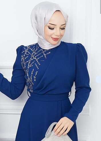 Lacivert abiye elbise