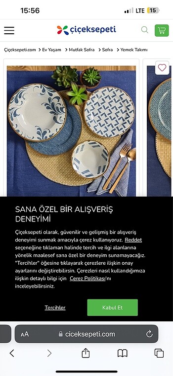 Porland 6 kişilik yemek takımı