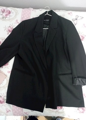 Siyah Düğmeli Kadın Blazer Ceket - Görsel 2