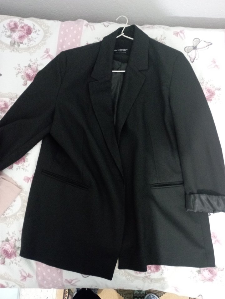 Siyah Düğmeli Kadın Blazer Ceket - Görsel 2