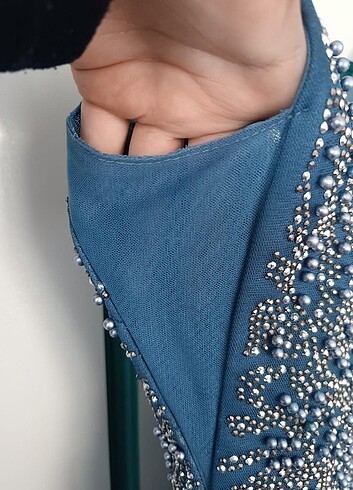 Mavi nişanlık abiye - Görsel 3