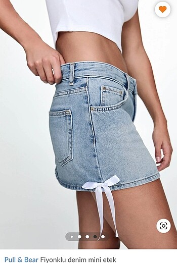 m Beden fiyonklu denim mini etek